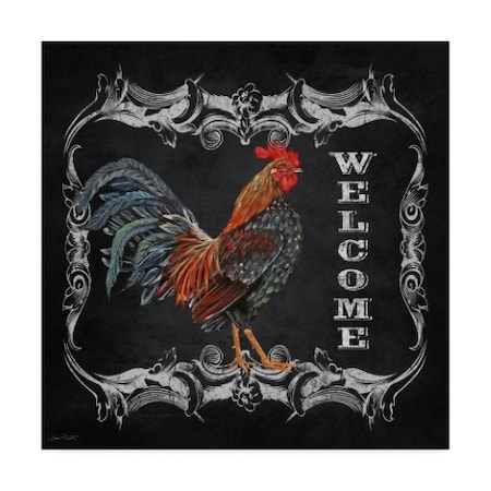 Jean Plout 'Welcome Rooster 4' Canvas Art,35x35